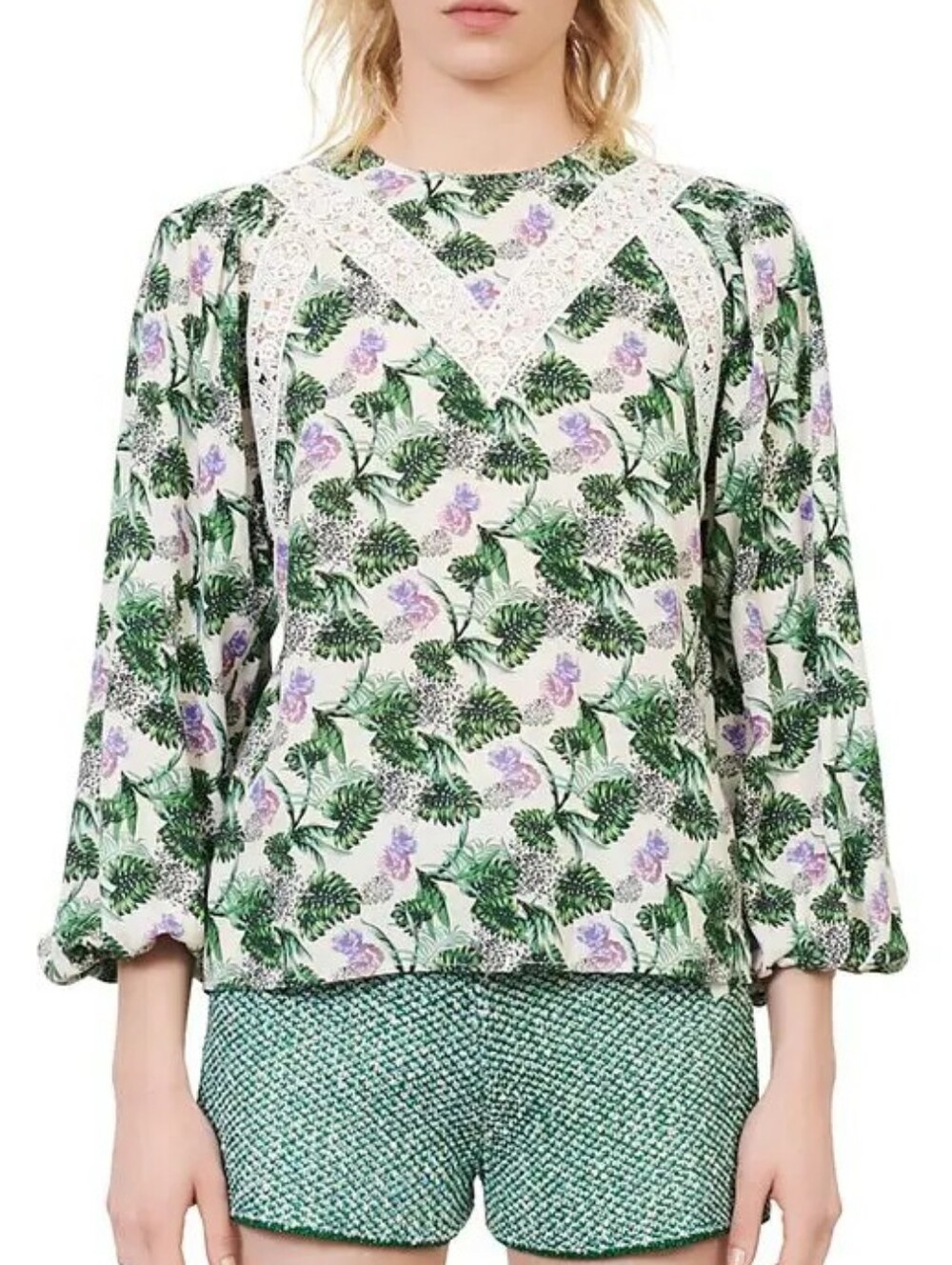 Maje Floral Lace Blouse - NWT Sz FR 2